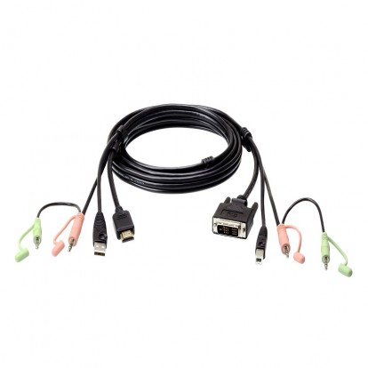 1.8M USB HDMI to DVI-D KVM Cable with Audio