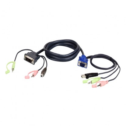 1.8M USB VGA to DVI-A KVM Cable with Audio