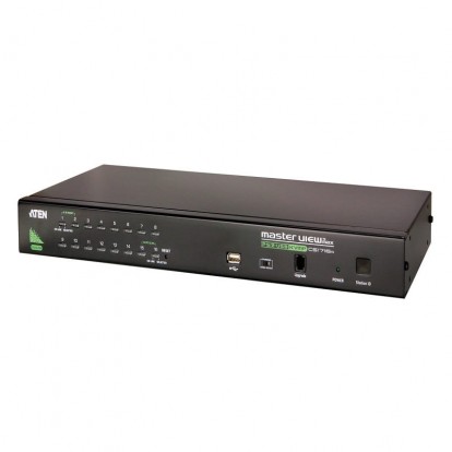 16-Port PS/2-USB VGA KVM Switch with Daisy-Chain Port and USB Peripheral Support