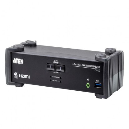 2-Port USB 3.0 4K HDMI KVMP™ Switch with Audio Mixer Mode