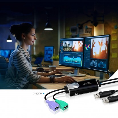 2-Port USB Boundless Cable KM Switch