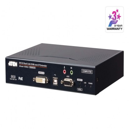 2K DVI-D Dual-Link KVM over IP Transmitter with Dual SFP & PoE