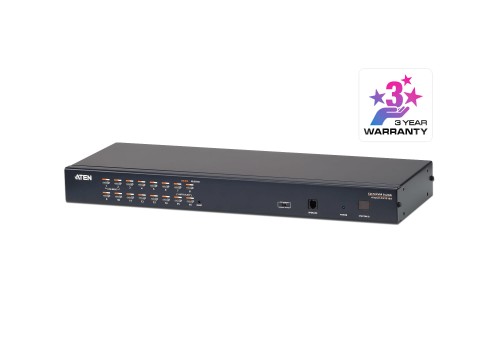 16-Port Multi-Interface (DisplayPort, HDMI, DVI, VGA) Cat 5 KVM Switch