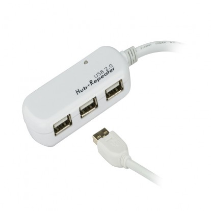 12m 4-port USB 2.0 Extender Cable (Daisy-chaining up to 60m)