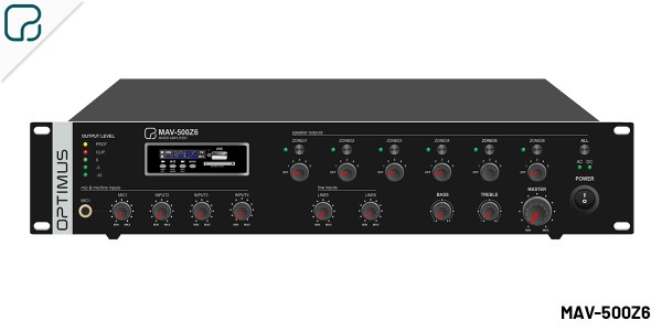 Amplifier with 5 microphone inputs