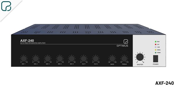 Amplifier with 5 microphone inputs